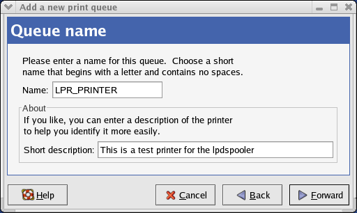 Enter a name for this printer